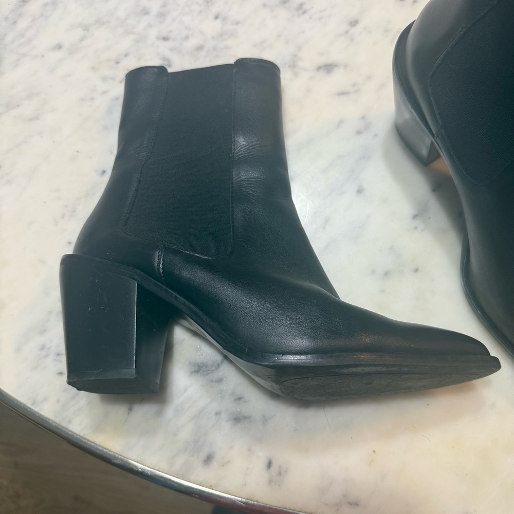 Black Leather Ankle Boots